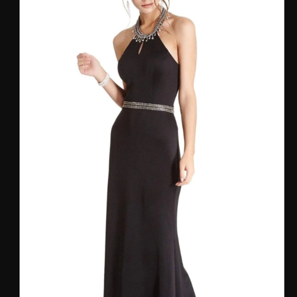 NWT Aspeed Design - Embellished Halter Neck Sheath Evening Dress